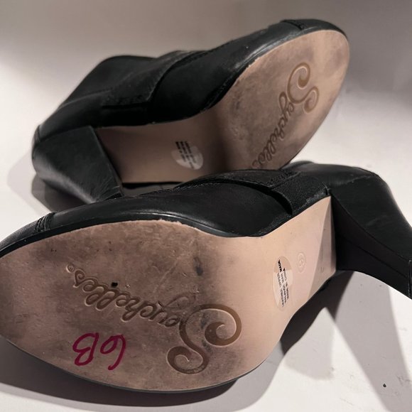 Seychelles Womens Black Almond Toe Leather Hook and Loop High Heel Bootie Size 9 - Picture 9 of 11